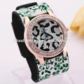 Leopard leather watchband elegant cheap bangle watches